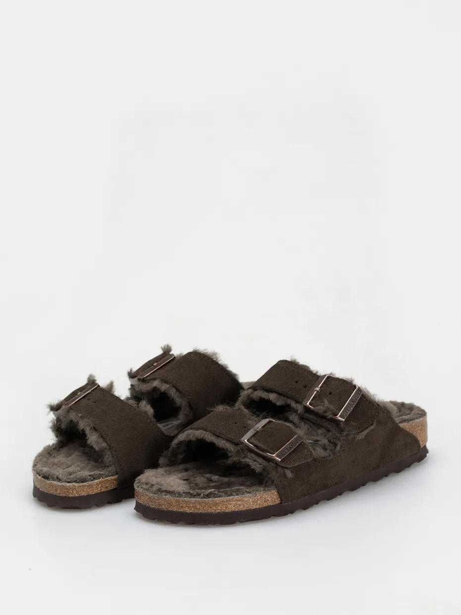 Birkenstock Arizona Shearling Suede Leather Fur Narrow Wmn Flip-flops