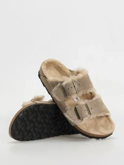 Birkenstock Arizona Shearling Suede Leather Fur Narrow Flip-flops Wmn