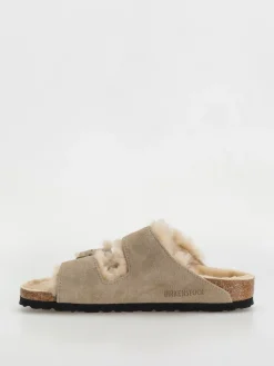 Birkenstock Arizona Shearling Suede Leather Fur Narrow Flip-flops Wmn