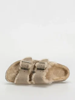 Birkenstock Arizona Shearling Suede Leather Fur Narrow Flip-flops Wmn