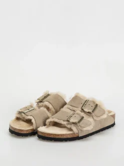 Birkenstock Arizona Shearling Suede Leather Fur Narrow Flip-flops Wmn