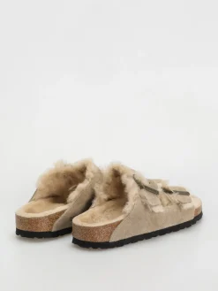 Birkenstock Arizona Shearling Suede Leather Fur Narrow Flip-flops Wmn