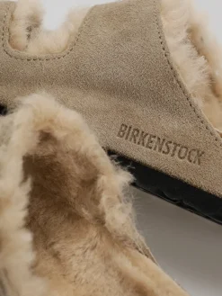 Birkenstock Arizona Shearling Suede Leather Fur Narrow Flip-flops Wmn