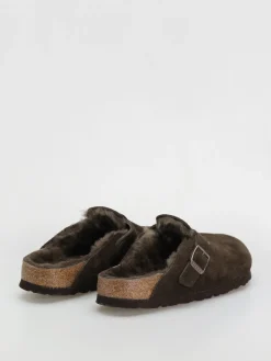 Birkenstock Boston Shearling Suede Leather Fur Narrow Wmn Flip-flops