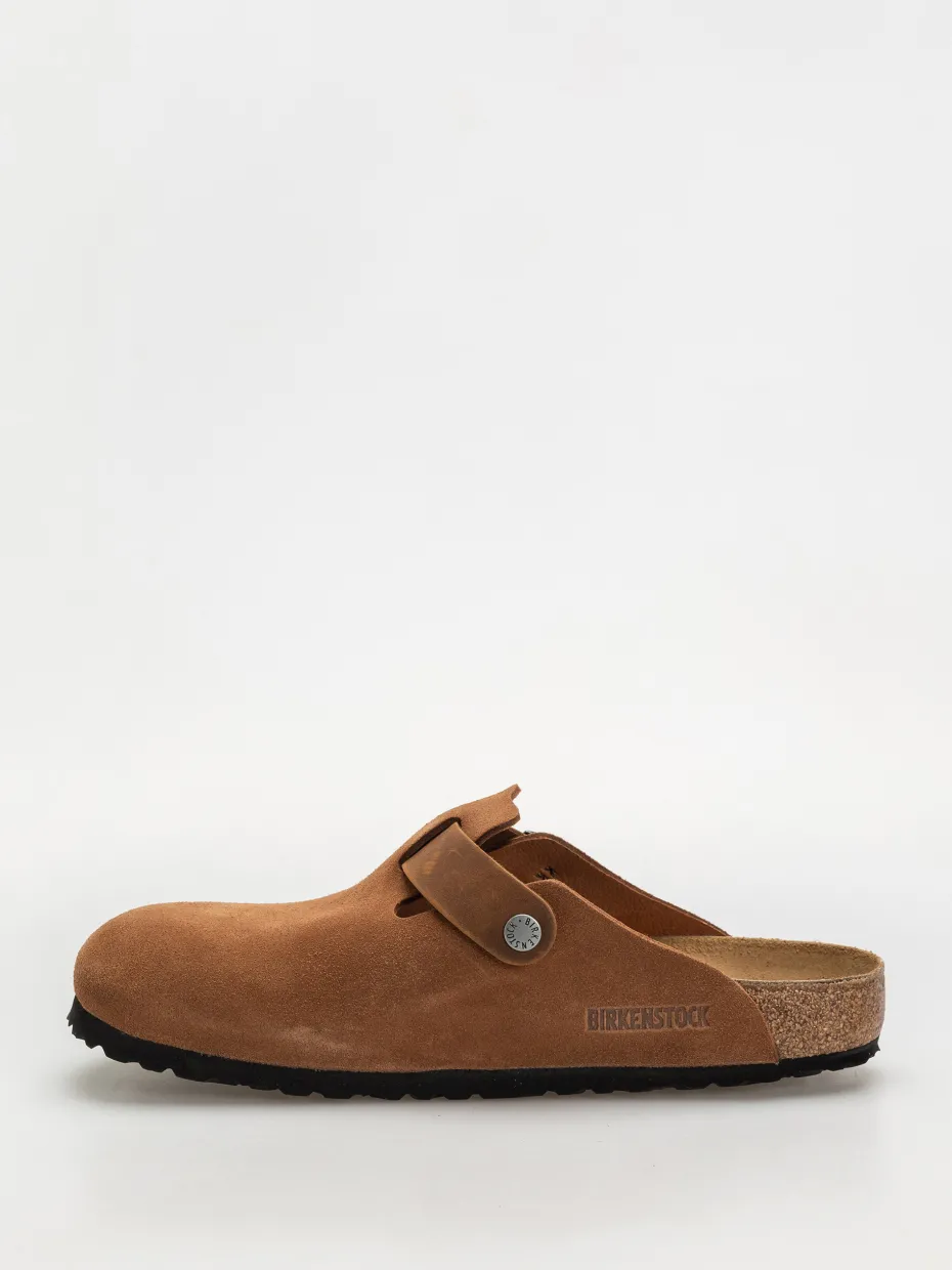 Birkenstock Boston Suede Oiled Leather Regular Flip-flops