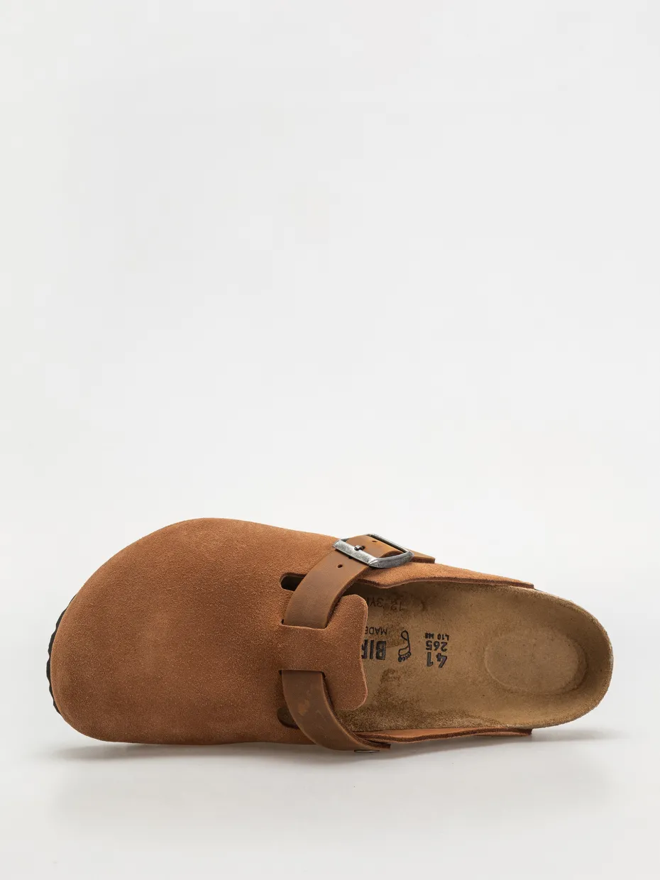 Birkenstock Boston Suede Oiled Leather Regular Flip-flops
