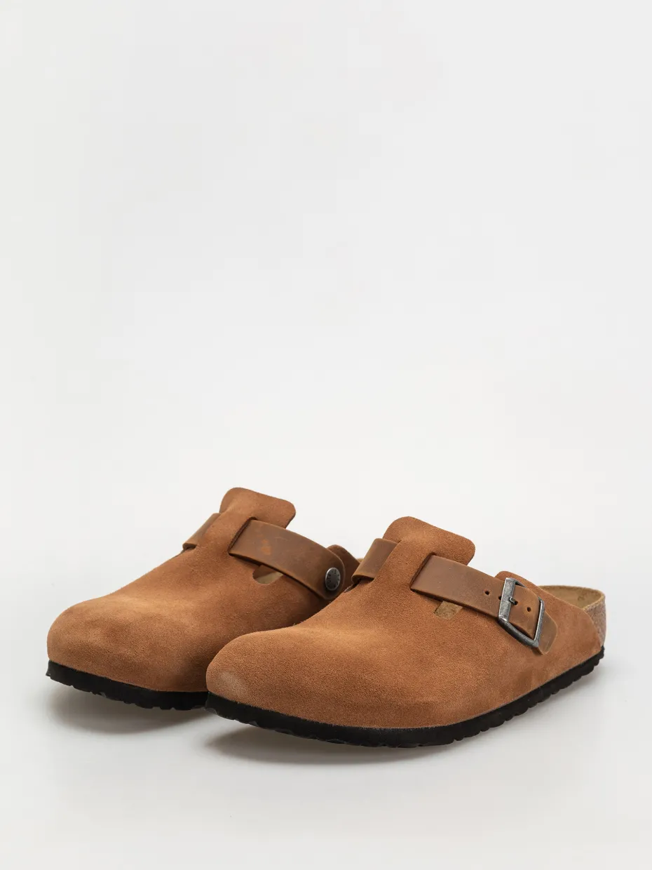 Birkenstock Boston Suede Oiled Leather Regular Flip-flops