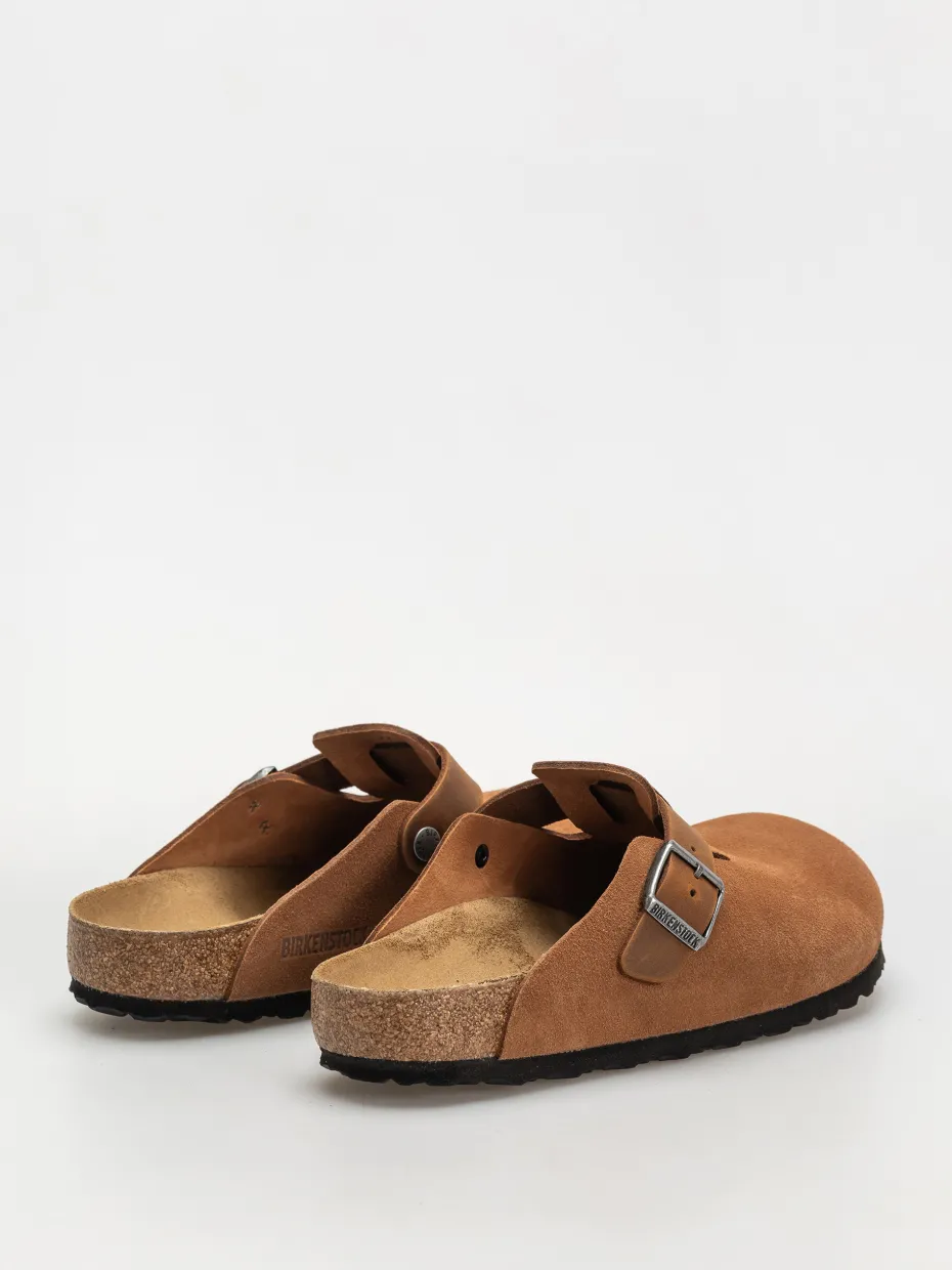 Birkenstock Boston Suede Oiled Leather Regular Flip-flops