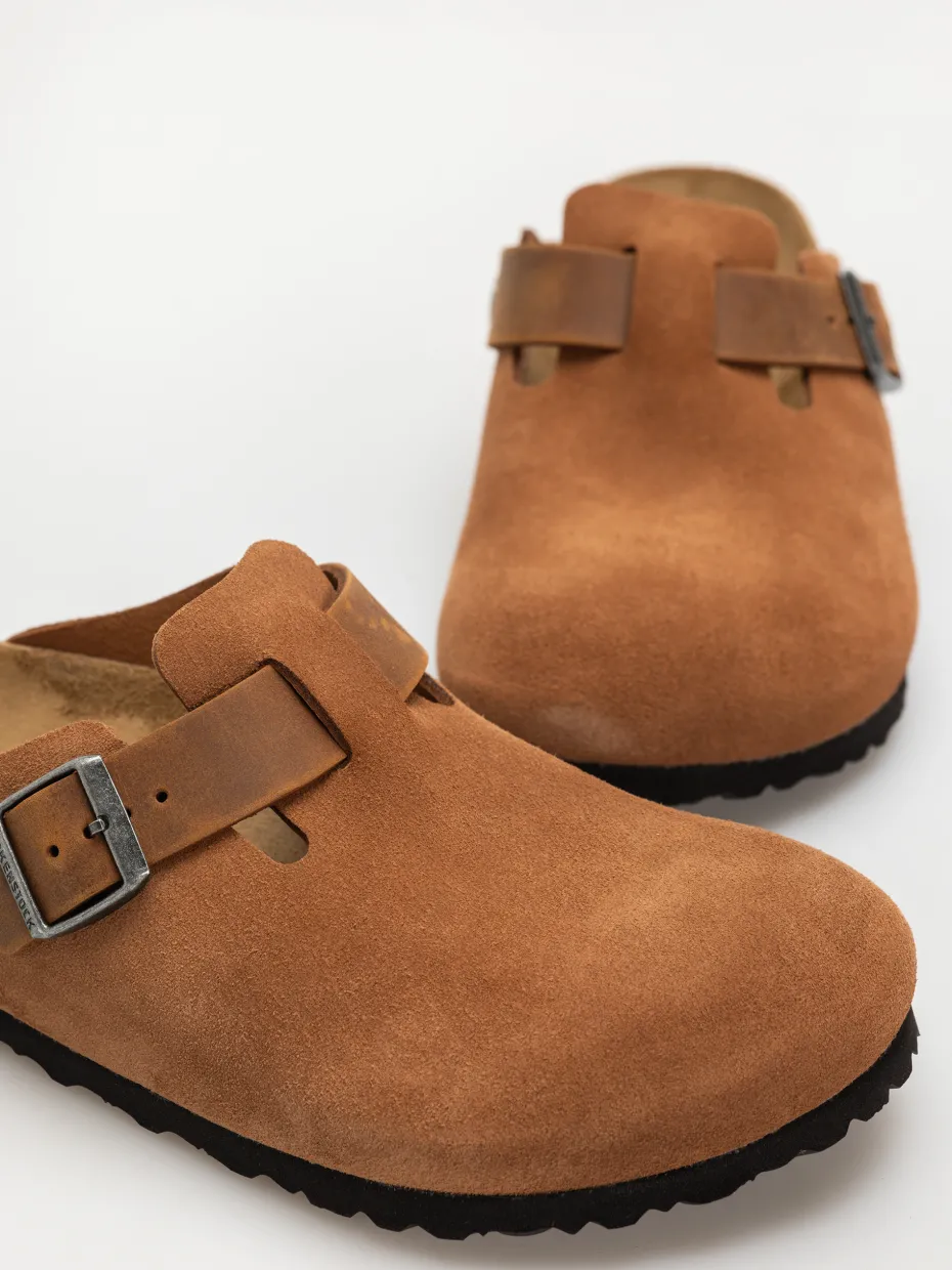 Birkenstock Boston Suede Oiled Leather Regular Flip-flops