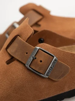 Birkenstock Boston Suede Oiled Leather Regular Flip-flops