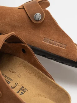 Birkenstock Boston Suede Oiled Leather Regular Flip-flops
