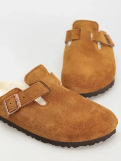Birkenstock Boston Suede Leather Narrow Flip-flops Wmn