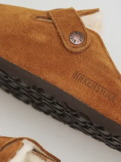 Birkenstock Boston Suede Leather Narrow Flip-flops Wmn