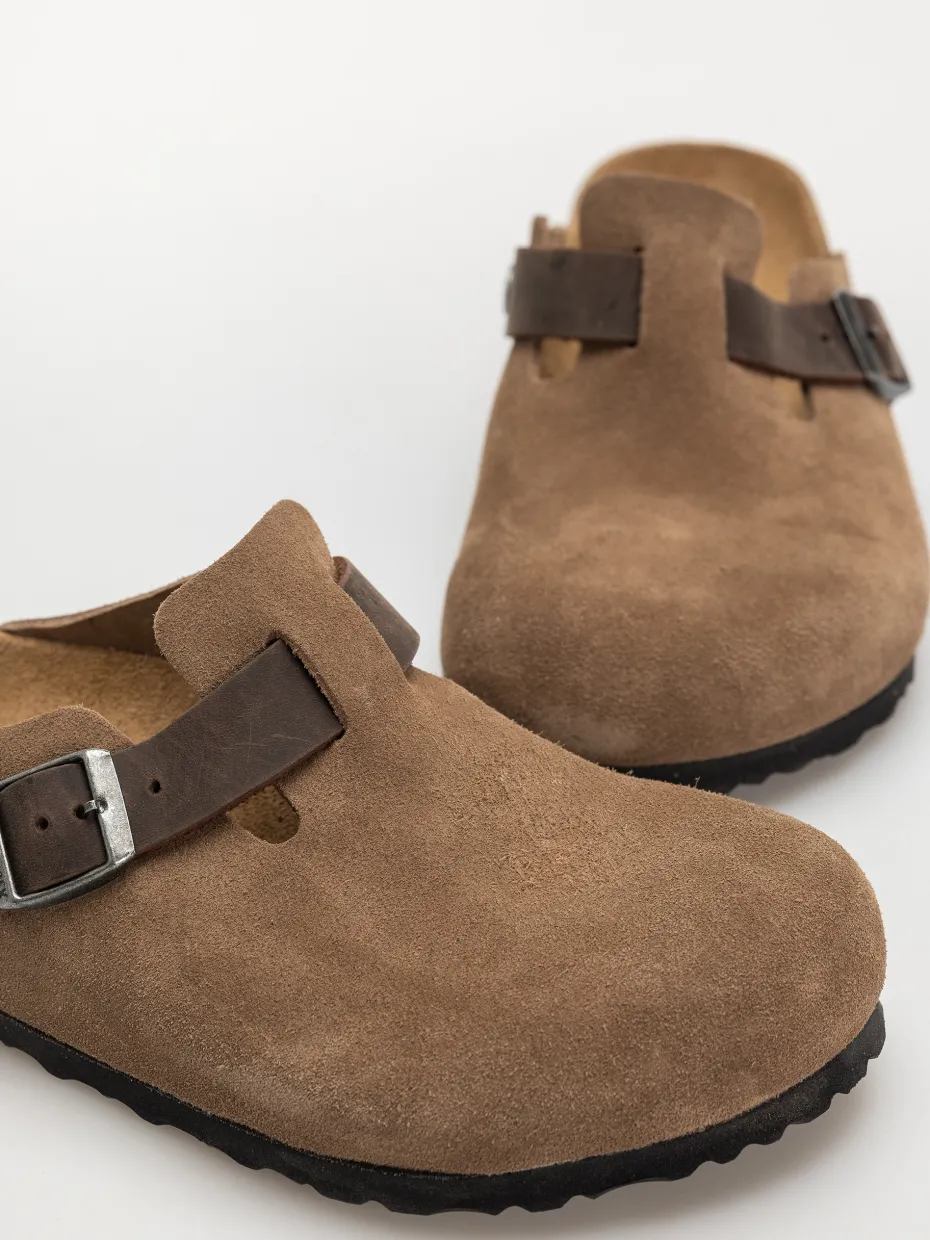 Birkenstock Boston Suede & Oiled Leather Regular Flip-flops