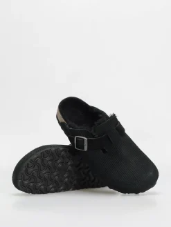 Birkenstock Boston VL Fell Suede Leather Fur Narrow Wmn Flip-flops