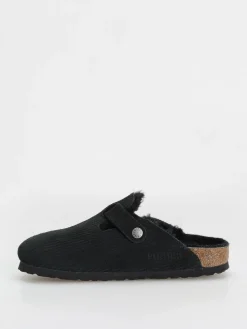 Birkenstock Boston VL Fell Suede Leather Fur Narrow Wmn Flip-flops