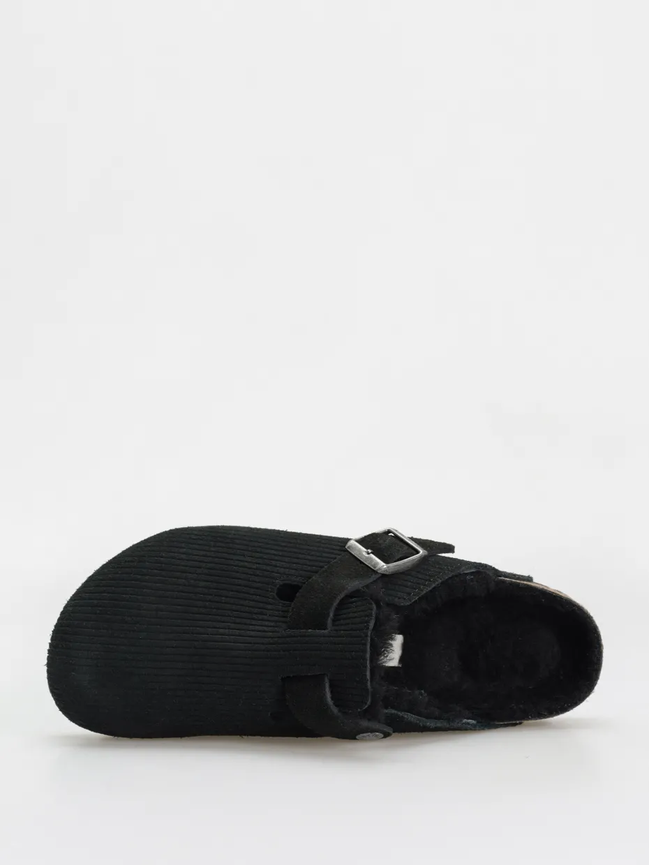 Birkenstock Boston VL Fell Suede Leather Fur Narrow Wmn Flip-flops