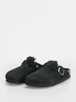 Birkenstock Boston VL Fell Suede Leather Fur Narrow Wmn Flip-flops