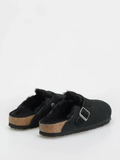Birkenstock Boston VL Fell Suede Leather Fur Narrow Wmn Flip-flops
