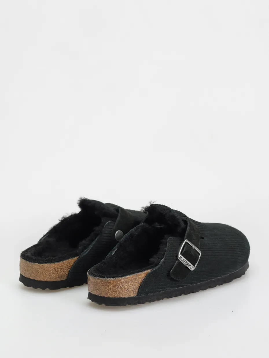 Birkenstock Boston VL Fell Suede Leather Fur Narrow Wmn Flip-flops