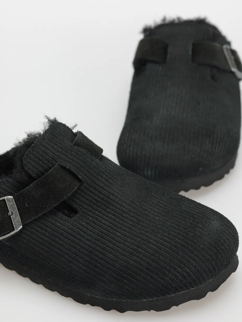 Birkenstock Boston VL Fell Suede Leather Fur Narrow Wmn Flip-flops