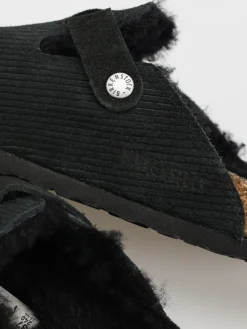 Birkenstock Boston VL Fell Suede Leather Fur Narrow Wmn Flip-flops