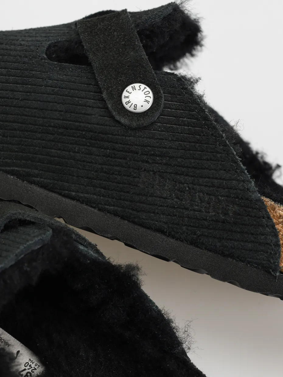 Birkenstock Boston VL Fell Suede Leather Fur Narrow Wmn Flip-flops