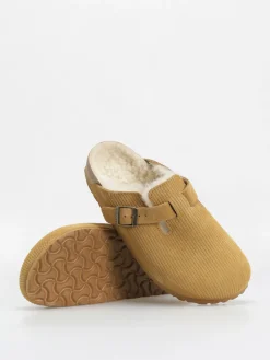 Birkenstock Boston VL Fell Suede Leather Fur Narrow Wmn Flip-flops