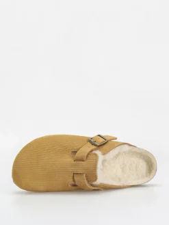 Birkenstock Boston VL Fell Suede Leather Fur Narrow Wmn Flip-flops