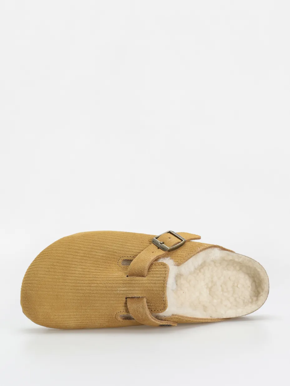 Birkenstock Boston VL Fell Suede Leather Fur Narrow Wmn Flip-flops