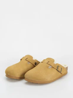 Birkenstock Boston VL Fell Suede Leather Fur Narrow Wmn Flip-flops