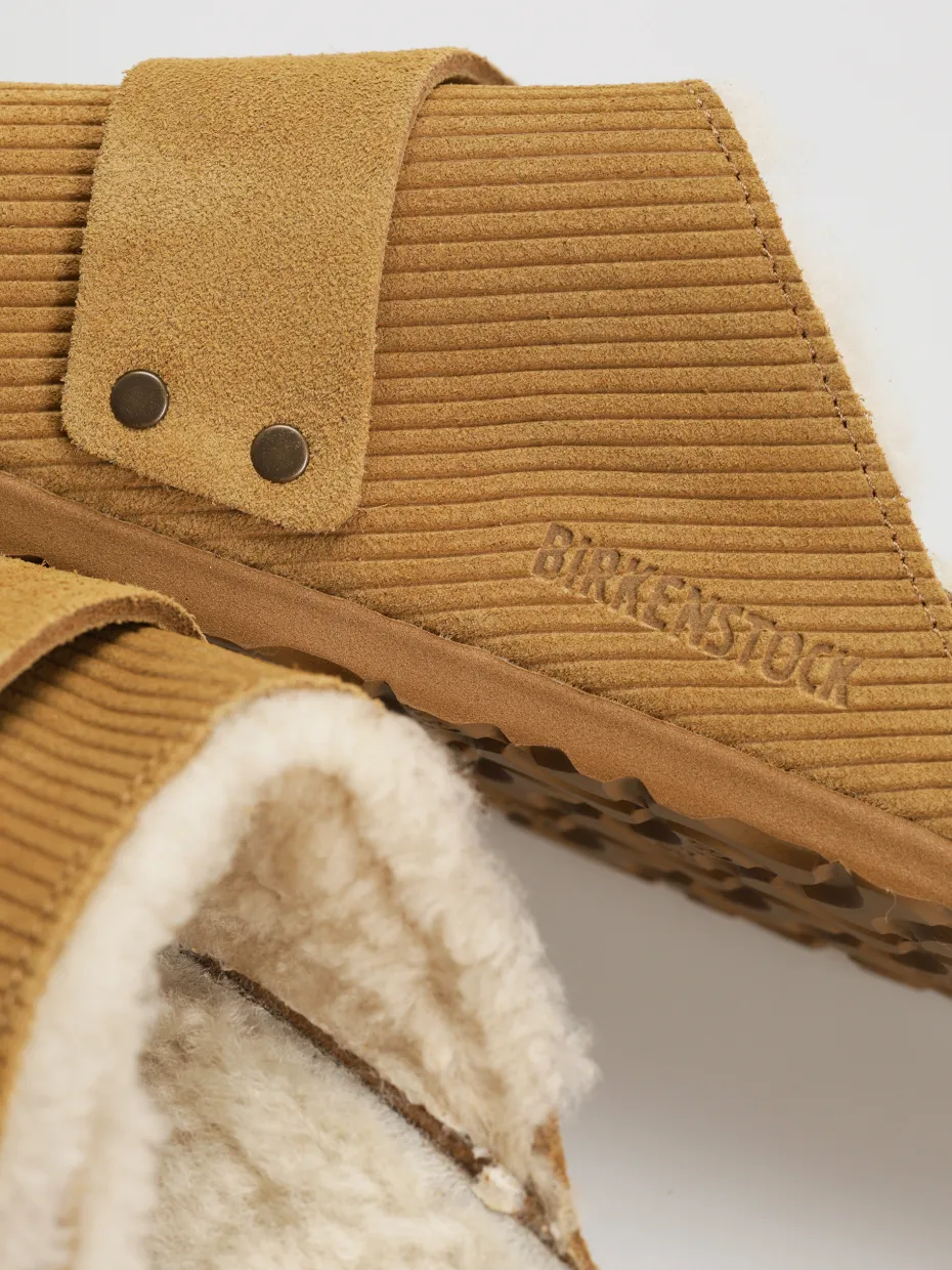 Birkenstock Kyoto Shearling Suede Leather Fur Narrow Wmn Flip-flops