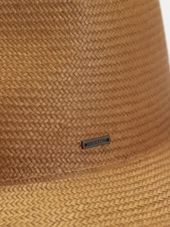 Brixton Jo Straw Frayed Fedora Hat