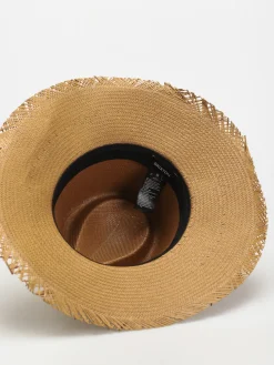 Brixton Jo Straw Frayed Fedora Hat