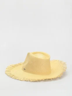 Brixton Jo Straw Frayed Fedora Hat