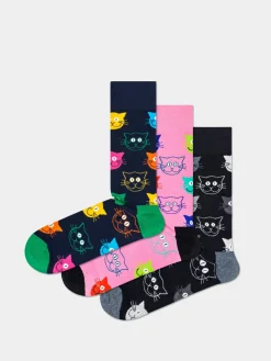 Happy Socks 3 Pack Mixed Cat Gift Set Socks