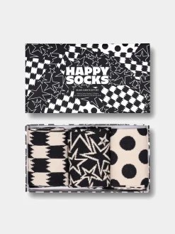 Happy Socks Socks 3-Pack Black And White