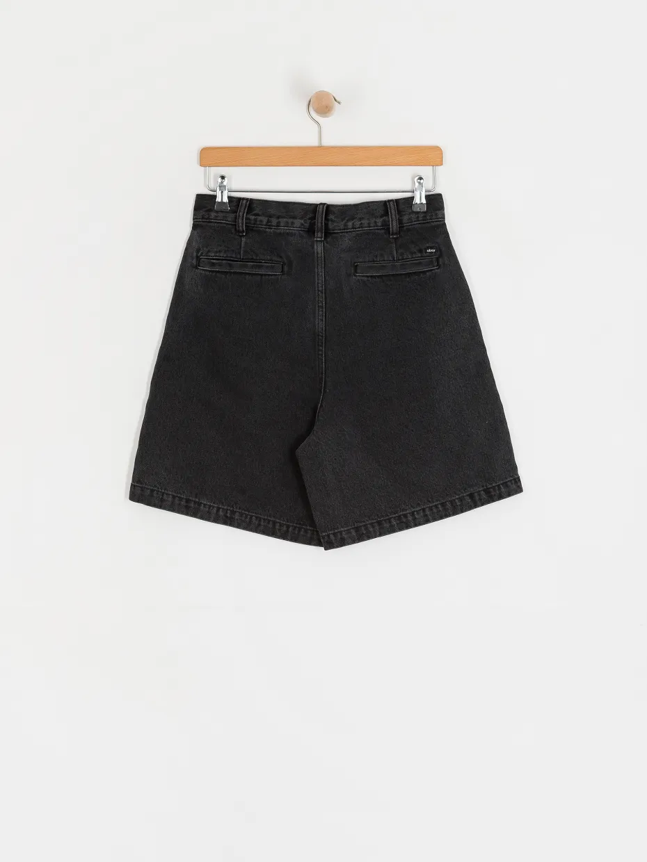 OBEY Eli II Denim Pleated Shorts Wmn