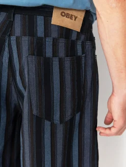 OBEY Shorts Baja Stripe Baggy Denim