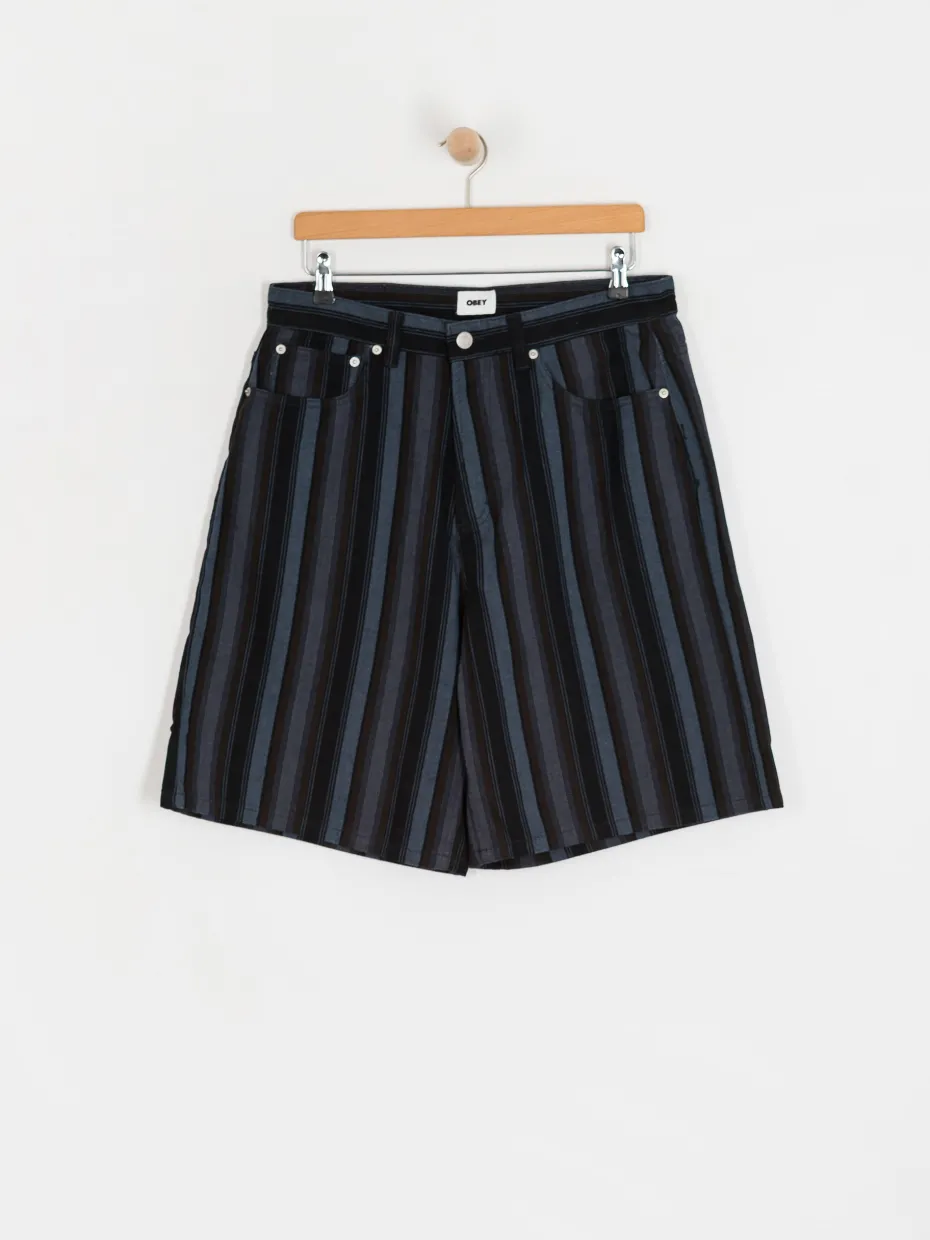 OBEY Shorts Baja Stripe Baggy Denim