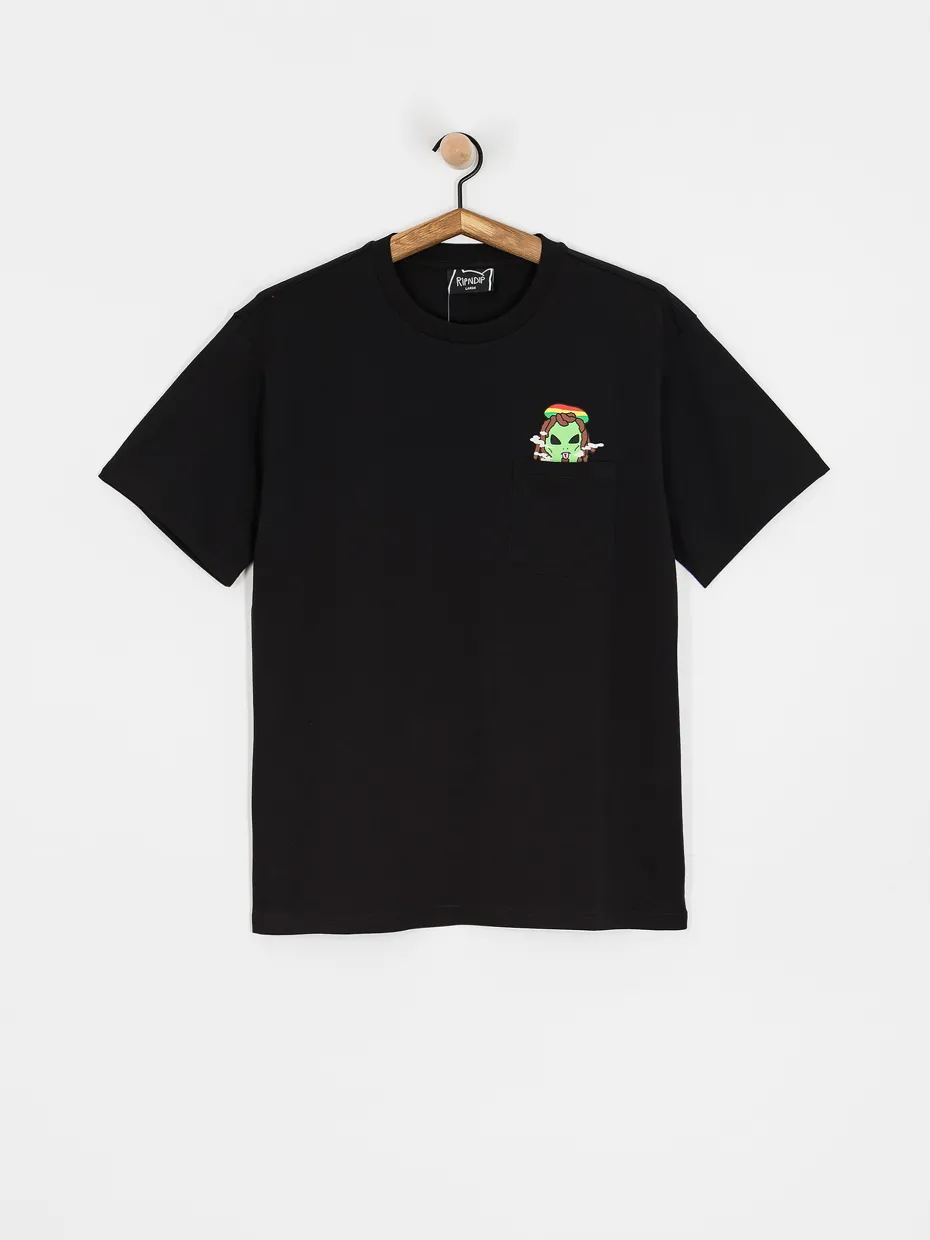RipNDip T-Shirt Smoking Rasta Alien Pocket