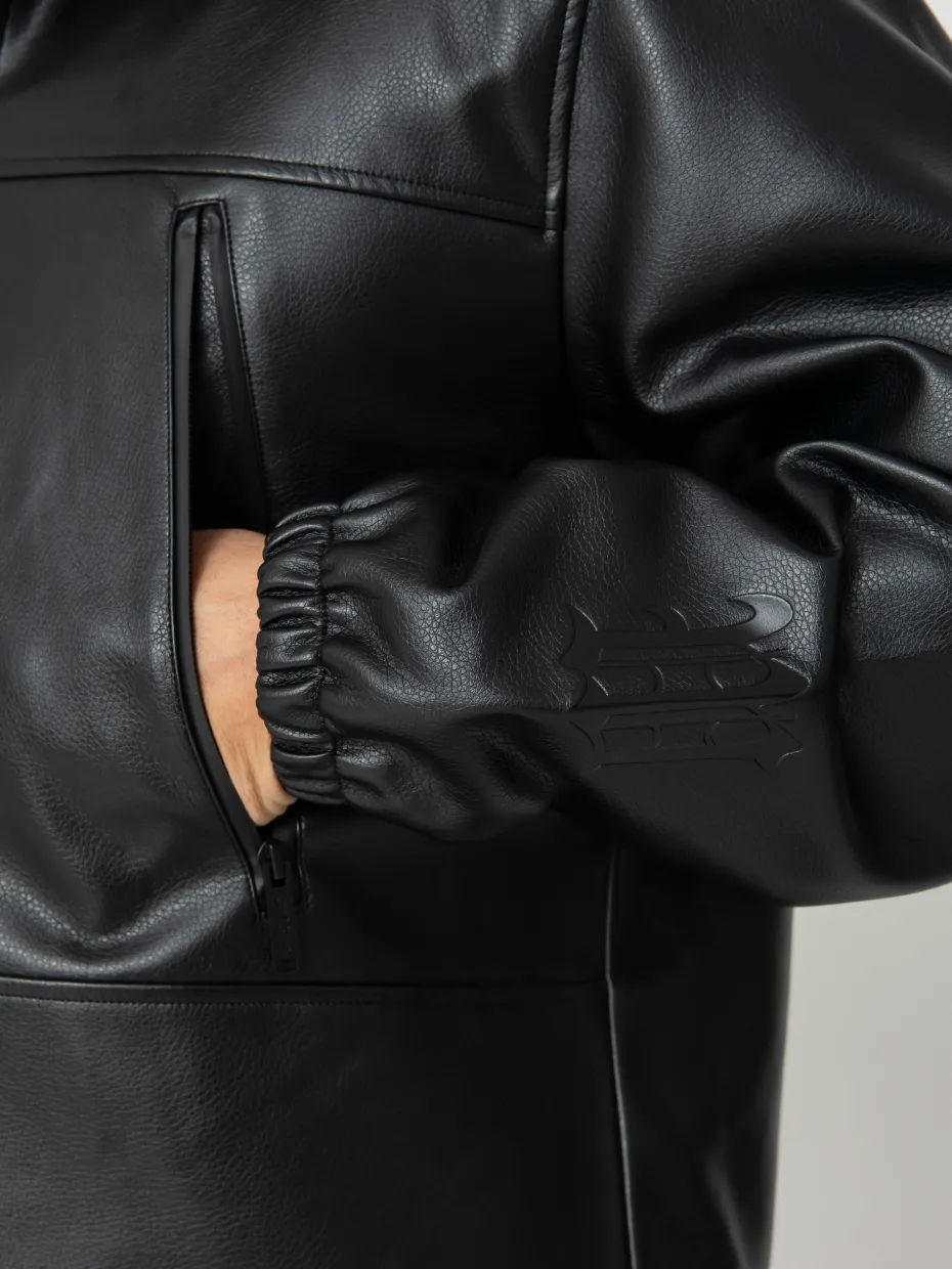 Wasted Paris Kingdom Faux Leather Windbreaker Jacket
